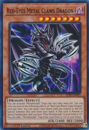 Red-Eyes Metal Claws Dragon [ALIN-EN025] - Alliance Insight 1st Edition - Super Rare - Trinity Hobby