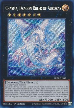 Chasma, Dragon Ruler of Auroras [ALIN-EN047] - Alliance Insight 1st Edition - Secret Rare - Trinity Hobby