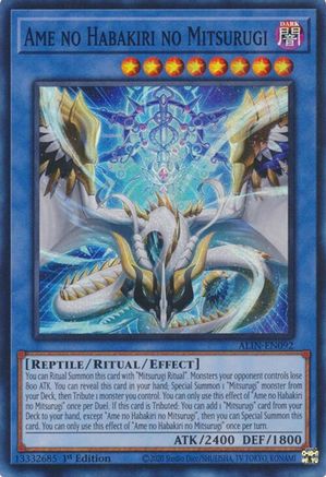 Ame no Habakiri no Mitsurugi [ALIN-EN092] - Alliance Insight 1st Edition - Super Rare - Trinity Hobby