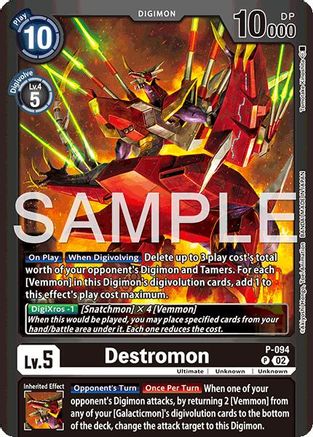 Destromon [P-094] - P-094 (Limited Card Pack -Billion Bullet-) [Digimon LIBERATOR Promos] - Trinity Hobby