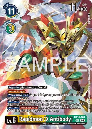 Rapidmon [BT16-101] (X Antibody) (Limited Card Pack -Billion Bullet-) [Beginning Observer Promos] - Trinity Hobby