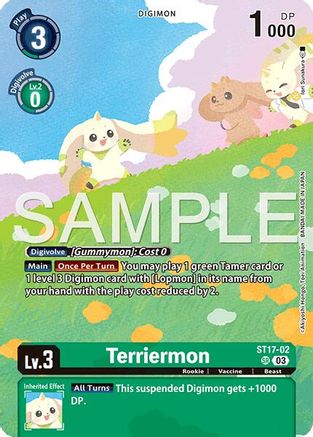 Terriermon [ST17-02] (Limited Card Pack -Billion Bullet-) [Starter Deck: Double Typhoon Advanced Deck Set Promos] - Trinity Hobby