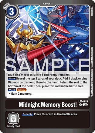 Midnight Memory Boost! [LM-049] (Limited Card Pack -Billion Bullet-) [Digimon LIBERATOR Promos] - Trinity Hobby
