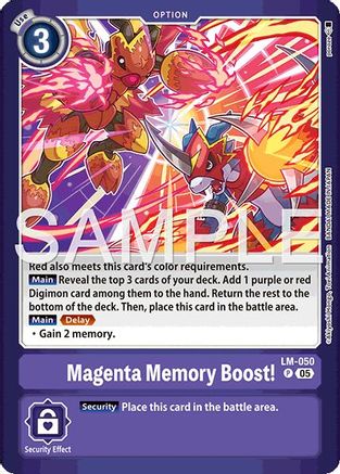 Magenta Memory Boost! [LM-050] (Limited Card Pack -Billion Bullet-) [Digimon LIBERATOR Promos] - Trinity Hobby