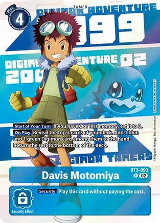 Davis Motomiya (Digimon Animation Series 25th Anniversary Set) (BT3-093) - [Release Special Booster 1.5] Foil