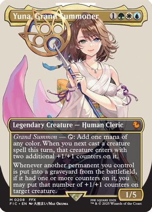 Yuna, Grand Summoner (Borderless)  (FIC-208) - [Commander: FINAL FANTASY] - Trinity Hobby