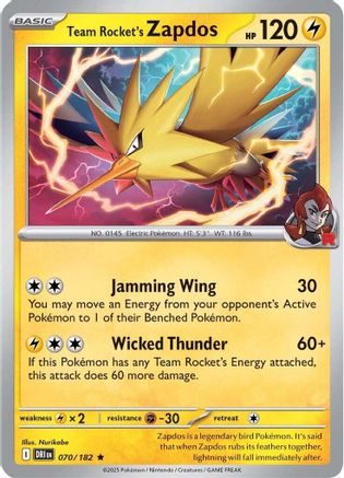 Team Rocket's Zapdos  - (070) Reverse Holofoil [SV10 Destined Rivals] - Trinity Hobby