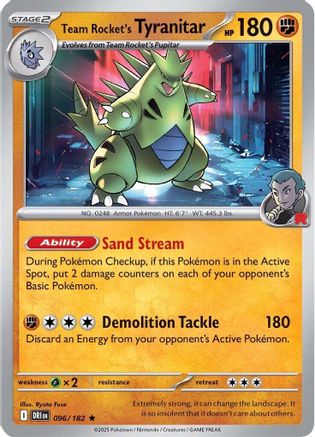 Team Rocket's Tyranitar  - (096) Reverse Holofoil [SV10 Destined Rivals] - Trinity Hobby