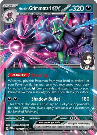 Marnie's Grimmsnarl ex  - (136) Holofoil [SV10 Destined Rivals] - Trinity Hobby