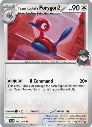 Team Rocket's Porygon2  - (154) Reverse Holofoil [SV10 Destined Rivals] - Trinity Hobby
