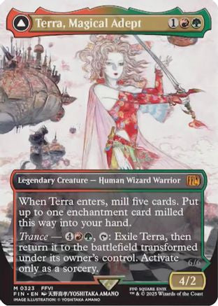 Terra, Magical Adept // Esper Terra  [Foil]  (FIN-323) - [FINAL FANTASY]: (enchantment) (Borderless) - Trinity Hobby