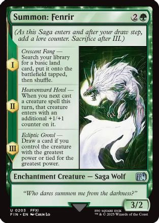 Summon: Fenrir  [Foil]  (FIN-203) - [FINAL FANTASY]: (enchantment) - Trinity Hobby