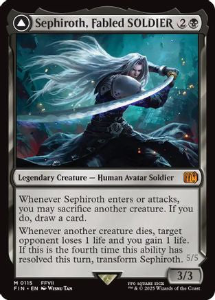 Sephiroth, Fabled SOLDIER // Sephiroth, One-Winged Angel  [Foil]  (FIN-115) - [FINAL FANTASY] - Trinity Hobby