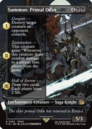 Summon: Primal Odin  [Foil]  (FIN-365) - [FINAL FANTASY]: (enchantment) (Borderless) - Trinity Hobby