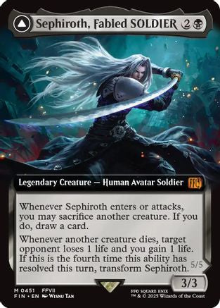 Sephiroth, Fabled SOLDIER // Sephiroth, One-Winged Angel  [Foil]  (FIN-451) - [FINAL FANTASY]: (Extended Art) - Trinity Hobby