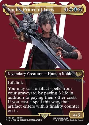 Noctis, Prince of Lucis (Borderless)  [Foil]  (FIN-401) - [FINAL FANTASY] (Borderless) - Trinity Hobby