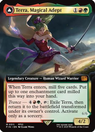 Terra, Magical Adept // Esper Terra  (FIN-511) - [FINAL FANTASY]: (enchantment, Extended Art) - Trinity Hobby
