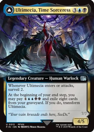 Ultimecia, Time Sorceress // Ultimecia, Omnipotent  [Foil]  (FIN-513) - [FINAL FANTASY]: (Extended Art) - Trinity Hobby