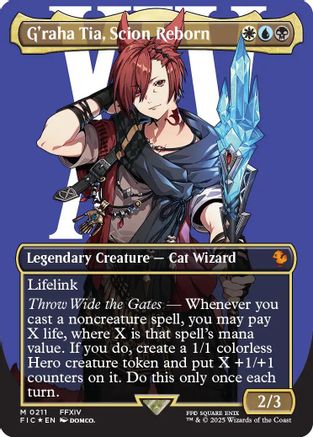 G'raha Tia, Scion Reborn (Borderless) (Surge Foil)  (FIC-211) - [Commander: FINAL FANTASY] - Trinity Hobby