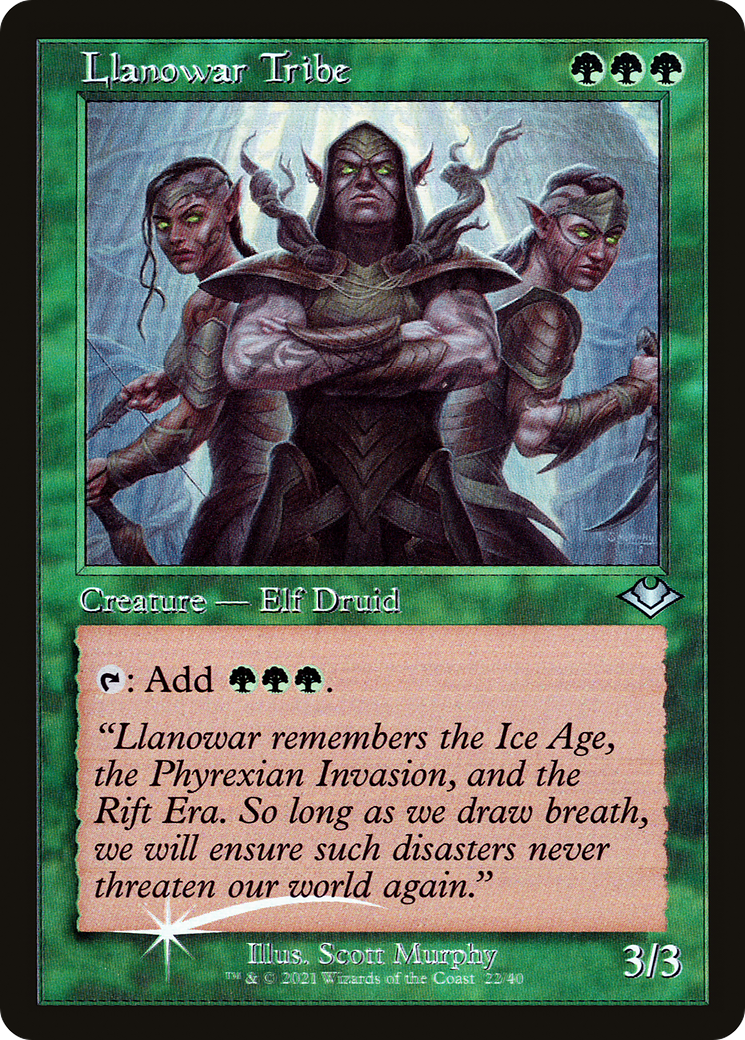 Llanowar Tribe [Etched Foil]  (MH1-022) - [Modern Horizons 1 Timeshifts] - Trinity Hobby