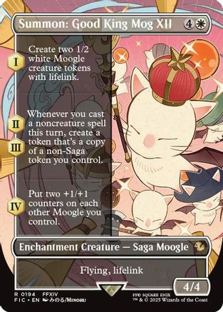 Summon: Good King Mog XII (Borderless)  [Foil]  (FIC-194) - [Commander: FINAL FANTASY] - Trinity Hobby
