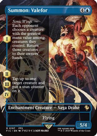 Summon: Valefor (Borderless)  [Foil]  (FIC-197) - [Commander: FINAL FANTASY] - Trinity Hobby