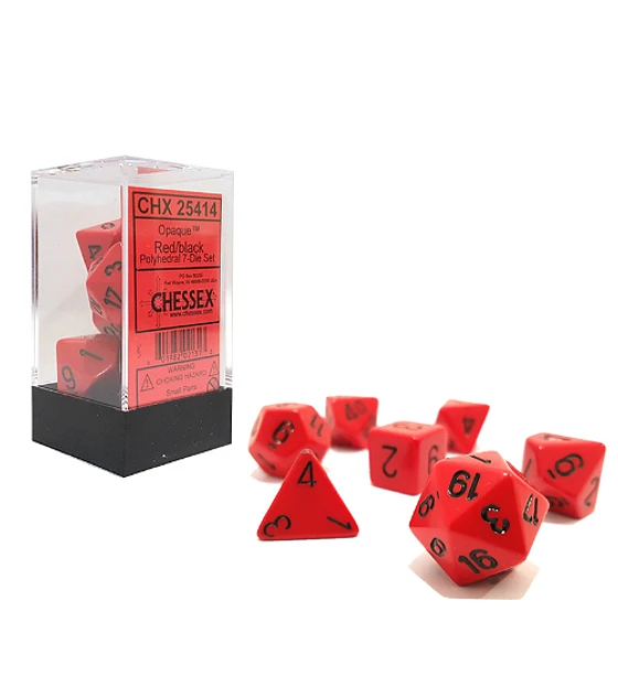 Opaque Polyhedral Red/Black 7-Die Set - Trinity Hobby