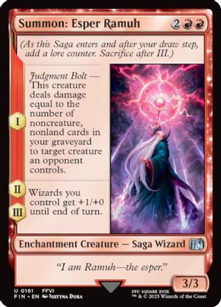 Summon: Esper Ramuh  [Foil]  (FIN-161) - [FINAL FANTASY]: (enchantment) - Trinity Hobby