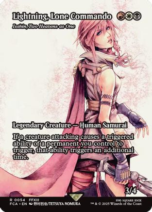 Isshin, Two Heavens as One  [Foil]  (FCA-054) - [FINAL FANTASY: Through the Ages] / Lightning, Lone Commando (Borderless) - Trinity Hobby