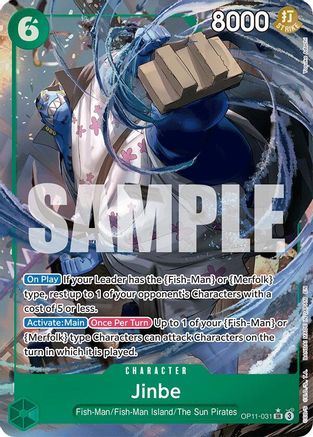 Jinbe (031) (Alternate Art) (OP11-031) - [A Fist of Divine Speed] Foil - Trinity Hobby