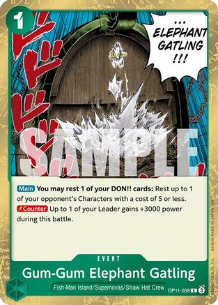 Gum-Gum Elephant Gatling (OP11-038) - [A Fist of Divine Speed] Foil - Trinity Hobby
