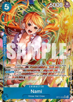 Nami (054) (Alternate Art) (OP11-054) - [A Fist of Divine Speed] Foil - Trinity Hobby