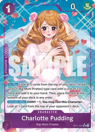 Charlotte Pudding (Alternate Art) (OP11-070) - [A Fist of Divine Speed] Foil - Trinity Hobby