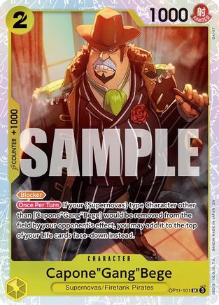 Capone"Gang"Bege (101) (OP11-101) - [A Fist of Divine Speed] Foil - Trinity Hobby