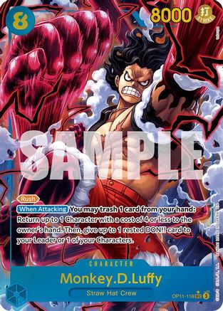 Monkey.D.Luffy (118) (Alternate Art) (OP11-118) - [A Fist of Divine Speed] Foil - Trinity Hobby