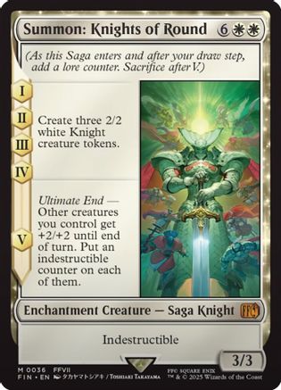 Summon: Knights of Round  [Foil]  (FIN-036) - [FINAL FANTASY]: (enchantment)