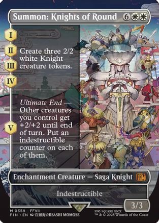Summon: Knights of Round  [Foil]  (FIN-359) - [FINAL FANTASY]: (enchantment) (Borderless) - Trinity Hobby