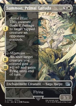 Summon: Primal Garuda  [Foil]  (FIN-360) - [FINAL FANTASY]: (enchantment) (Borderless) - Trinity Hobby