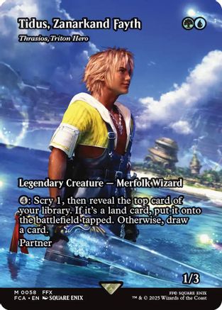 Thrasios, Triton Hero  [Foil]  (FCA-058) - [FINAL FANTASY: Through the Ages] / Tidus, Zanarkand Fayth (Borderless) - Trinity Hobby