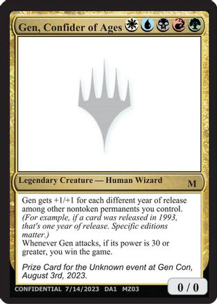 Gen, Confider of Ages (-) - [Un-Known Event Playtest Cards] - Trinity Hobby