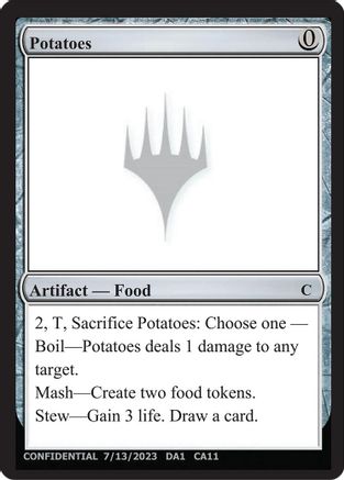 Potatoes (-) - [Un-Known Event Playtest Cards] - Trinity Hobby