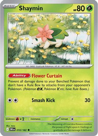 Shaymin - 010/182  - (010/182) Reverse Holofoil [SV10 Destined Rivals] - Trinity Hobby
