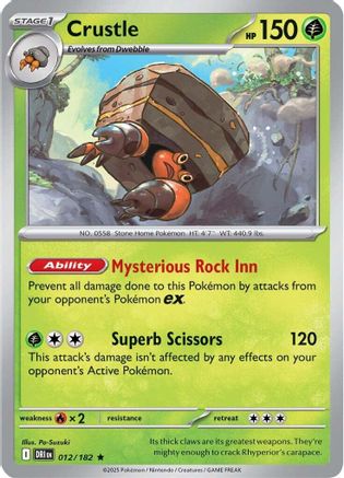 Crustle - 012/182  - (012/182) Reverse Holofoil [SV10 Destined Rivals] - Trinity Hobby