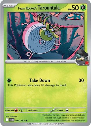 Team Rocket's Tarountula  - (019) Reverse Holofoil [SV10 Destined Rivals] - Trinity Hobby