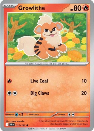 Growlithe  - (027) Reverse Holofoil [SV10 Destined Rivals] - Trinity Hobby
