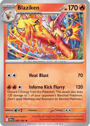Blaziken - 042/182  - (042/182) Reverse Holofoil [SV10 Destined Rivals] - Trinity Hobby