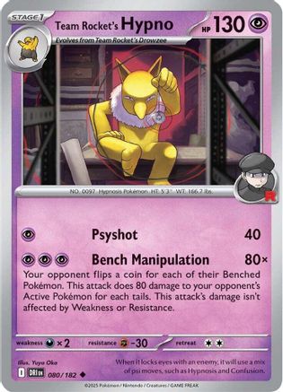 Team Rocket's Hypno  - (080) Reverse Holofoil [SV10 Destined Rivals] - Trinity Hobby