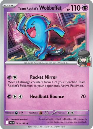Team Rocket's Wobbuffet  - (082) Reverse Holofoil [SV10 Destined Rivals]