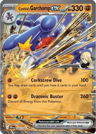 Cynthia's Garchomp ex - 104/182  - (104/182) Holofoil [SV10 Destined Rivals] - Trinity Hobby