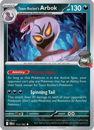 Team Rocket's Arbok  - (113) Reverse Holofoil [SV10 Destined Rivals] - Trinity Hobby
